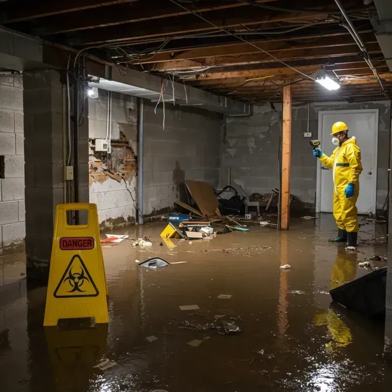 Flooded Basement Electrical Hazard in Ingalls, IN Property